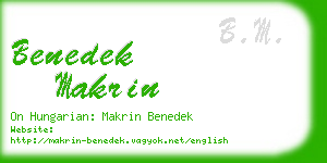 benedek makrin business card